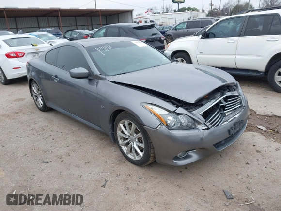 2014 Infiniti Q60 Coupe Journey with VIN JN1CV6EK6EM112185, listed as a IAAI auction lot 41578416 with 130,069 mi miles. Bid and sale history available at carsss.com. Image 1.