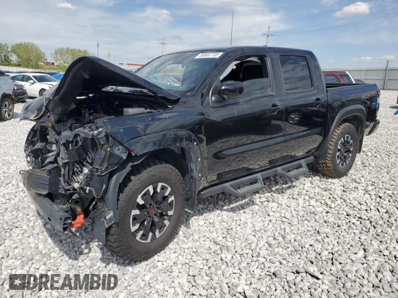 2023 Nissan Frontier Pro-4X with VIN 1N6ED1EK9PN653818, listed as a Copart auction lot 50932735 with 55,466 mi miles and Salvage title. Bid and sale history available at DreamBid. Image 1.