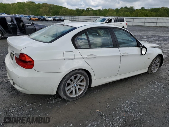 2007 BMW 3 Series 328i with VIN WBAVA33517KX81800, listed as a Copart auction lot 52684855 with 147,621 mi miles and Salvage Title. Bid and sale history available at carsss.com. Image 3.