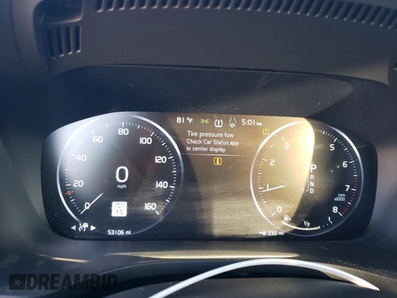2020 Volvo XC60 Inscription with VIN YV4102RL7L1550093, listed as a Copart auction lot 72626384 with 53,106 mi miles and Salvage title. Bid and sale history available at DreamBid. Image 9.