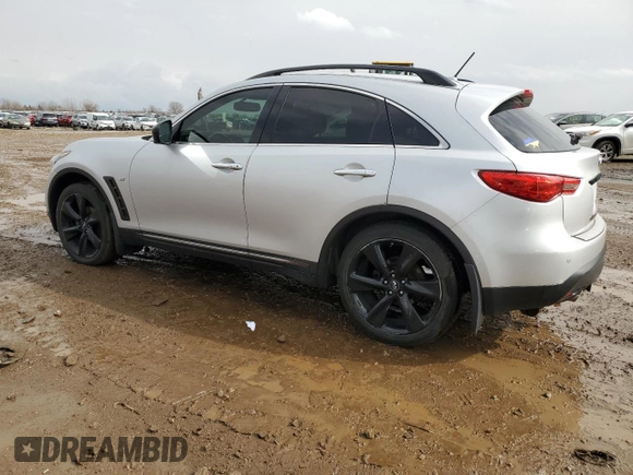 2016 Infiniti QX70 with VIN JN8CS1MW4GM400288, listed as a Copart auction lot 51423095 with 115,733 mi miles and Salvage title. Bid and sale history available at DreamBid. Image 2.