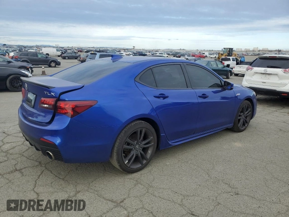 2020 Acura TLX w/A-Spec Pkg with VIN 19UUB1F60LA011402, listed as a Copart auction lot 47825525 with 96,416 mi miles and Salvage Title. Bid and sale history available at carsss.com. Image 3.
