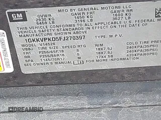 2015 GMC Acadia SLE with VIN 1GKKVPKD5FJ270397, listed as a IAAI auction lot 42266603 with 87,724 mi miles and . Bid and sale history available at DreamBid. Image 9.