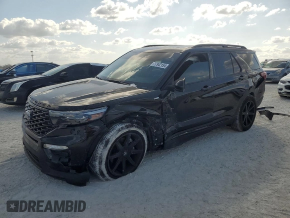 2022 Ford Explorer ST-Line with VIN 1FMSK8KH8NGB77555, listed as a Copart auction lot 77342154 with 13,365 mi miles and Salvage Title. Bid and sale history available at carsss.com. Image 1.