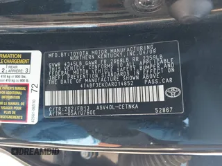 2010 Toyota Camry with VIN 4T4BF3EK0AR014852, listed as a IAAI auction lot 42205825 with 239,751 mi miles and . Bid and sale history available at DreamBid. Image 9.