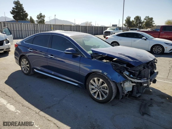 2017 Hyundai Sonata Sport with VIN 5NPE34AFXHH580153, listed as a Copart auction lot 46951075 with 61,570 mi miles and Salvage Title. Bid and sale history available at carsss.com. Image 4.