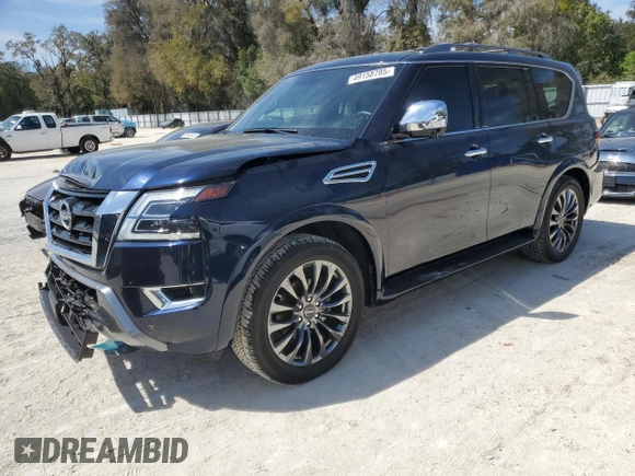 2023 Nissan Armada Platinum with VIN JN8AY2DA8P9404444, listed as a Copart auction lot 49158785 with 31,908 mi miles and Salvage Title. Bid and sale history available at carsss.com. Image 1.