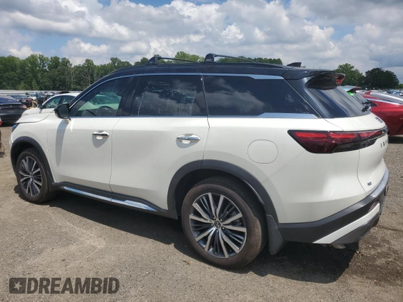 2025 Infiniti QX60 Autograph with VIN 5N1AL1HU5SC341027, listed as a Copart auction lot 65010435 with 5,180 mi miles and Salvage title. Bid and sale history available at DreamBid. Image 2.