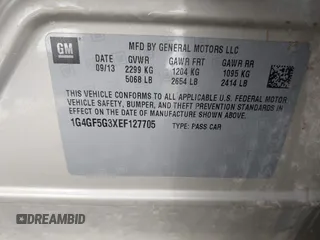 2014 Buick LaCrosse Premium II with VIN 1G4GF5G3XEF127705, listed as a IAAI auction lot 41949394 with 109,547 mi miles. Bid and sale history available at carsss.com. Image 9.