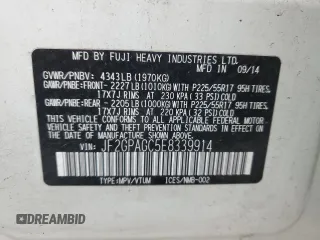 2014 Subaru Crosstrek Limited with VIN JF2GPAGC5E8339914, listed as a Copart auction lot 54846345 with 89,454 mi miles and Clean title. Bid and sale history available at DreamBid. Image 13.