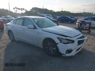 2018 Infiniti Q50 2.0t LUXE with VIN JN1CV7AP3JM241146, listed as a IAAI auction lot 41482837 with 70,912 mi miles. Bid and sale history available at carsss.com. Image 1.