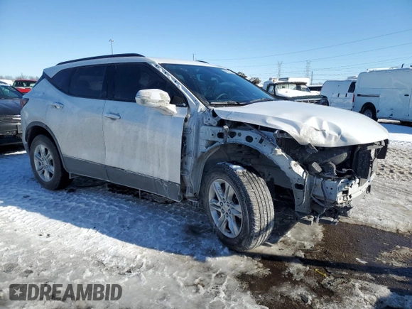 2021 Chevrolet Blazer LT with VIN 3GNKBHR49MS541772, listed as a Copart auction lot 46222455 with 39,369 mi miles and Salvage title. Bid and sale history available at DreamBid. Image 4.