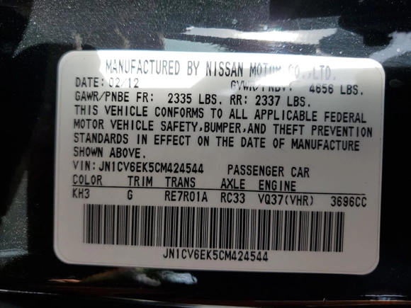 2012 Infiniti G37 Coupe IPL with VIN JN1CV6EK5CM424544, listed as a Copart auction lot 79322734 with NaN miles and Salvage Title. Bid and sale history available at carsss.com. Image 13.