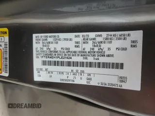 2023 Ford Ranger XL with VIN 1FTER4EH1PLE21624, listed as a Copart auction lot 44514475 with 60,396 mi miles and Salvage Title. Bid and sale history available at DreamBid. Image 12.