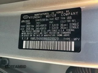 2022 Hyundai NEXO Limited z VIN KM8J84A69NU025529, wystawiony jako Copart lot #46476624 z przebiegiem 28 571 mil mil oraz Szkody całkowita. Historia ofert i sprzedaży dostępna na DreamBid. Obrazek 15.