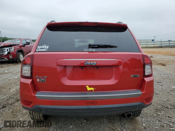 2017 Jeep Compass Sport SE with VIN 1C4NJDBB3HD101563, listed as a Copart auction lot 57853295 with 128,445 mi miles and Salvage title. Bid and sale history available at DreamBid. Image 6.