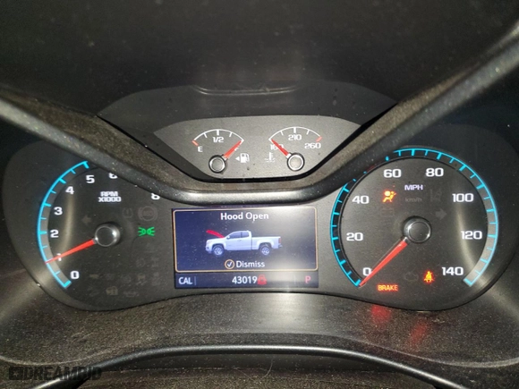 2019 Chevrolet Colorado 4WD LT with VIN 1GCGTCEN6K1123133, listed as a Copart auction lot 80714774 with 43,019 mi miles and Salvage Title. Bid and sale history available at carsss.com. Image 9.