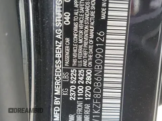 2022 Mercedes-Benz E-Class E 350 with VIN W1KZF8DB6NB090126, listed as a Copart auction lot 45505375 with 0 mi miles and Clean Title. Bid and sale history available at carsss.com. Image 12.