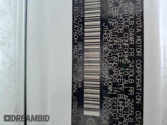 2013 Lexus GS 350 with VIN JTHCE1BL3D5015319, listed as a Copart auction lot 54563455 with 170,838 mi miles and Salvage Title. Bid and sale history available at DreamBid. Image 12.