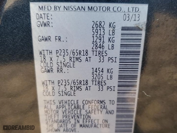 2013 Nissan Pathfinder S with VIN 5N1AR2MN0DC661331, listed as a Copart auction lot 83787414 with 147,037 mi miles and Clean Title. Bid and sale history available at carsss.com. Image 13.
