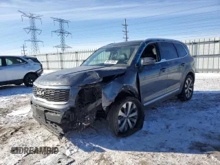 2022 Kia Telluride EX with VIN 5XYP3DHC2NG299505, listed as a Copart auction lot 89411695 with 26,919 mi miles and Salvage Title. Bid and sale history available at carsss.com. Image 1.