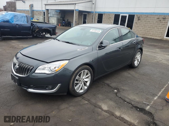 2015 Buick Regal Premium II with VIN 2G4GR5GX7F9281759, listed as a Copart auction lot 51153125 with 143,151 mi miles and Salvage title. Bid and sale history available at DreamBid. Image 1.