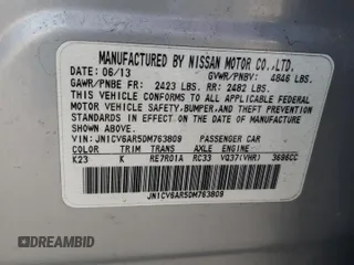 2013 Infiniti G37 x with VIN JN1CV6AR5DM763809, listed as a Copart auction lot 43783605 with 121,752 mi miles and Salvage Title. Bid and sale history available at carsss.com. Image 12.
