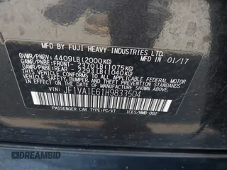 2017 Subaru WRX Premium с VIN JF1VA1E61H9833504, выставлен на аукционе IAAI как лот 42196533 с пробегом 84 424 миль миль и . История ставок и продаж доступна на DreamBid. Изображение 9.