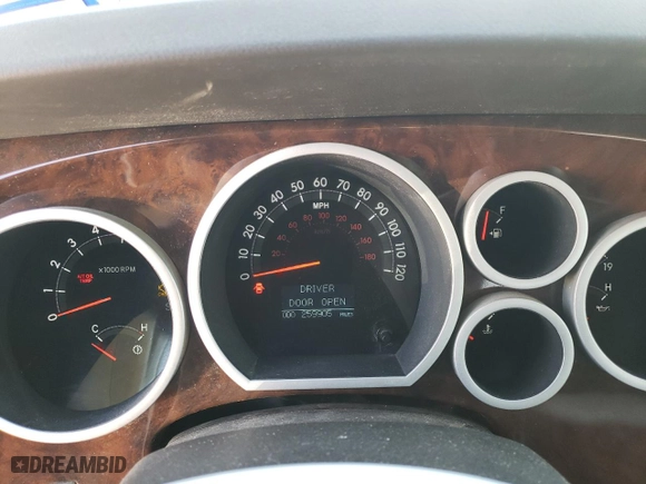2008 Toyota Tundra 4WD Truck LTD with VIN 5TFDV58168X046299, listed as a Copart auction lot 48725825 with 259,905 mi miles and Salvage Title. Bid and sale history available at carsss.com. Image 9.