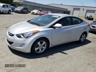 2012 Hyundai Elantra Limited with VIN KMHDH4AE0CU349597, listed as a Copart auction lot 62027805 with 66,617 mi miles and Salvage title. Bid and sale history available at DreamBid. Image 1.
