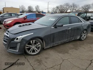 2014 Cadillac CTS Vsport Premium RWD with VIN 1G6AV5S86E0159623, listed as a Copart auction lot 46314915 with 143,321 mi miles and Salvage Title. Bid and sale history available at carsss.com. Image 1.