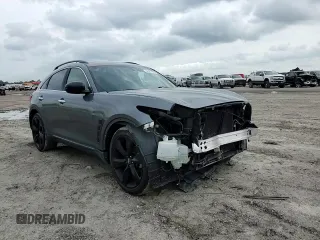 2015 Infiniti QX70 with VIN JN8CS1MU3FM380970, listed as a Copart auction lot 54387985 with 126,955 mi miles and Salvage Title. Bid and sale history available at DreamBid. Image 14.