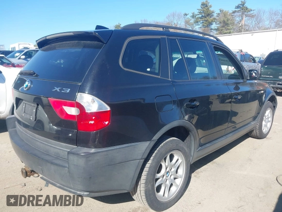 2005 BMW X3 2.5i with VIN WBXPA73485WC50101, listed as a IAAI auction lot 41844456 with 202,522 mi miles. Bid and sale history available at carsss.com. Image 4.
