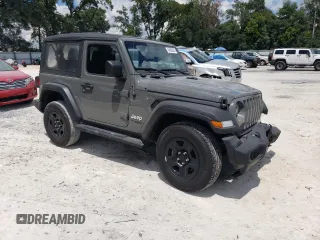 2020 Jeep Wrangler Sport with VIN 1C4GJXAG7LW143240, listed as a Copart auction lot 64058024 with 35,737 mi miles and Salvage title. Bid and sale history available at DreamBid. Image 4.