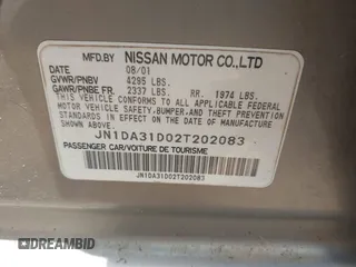 2002 Nissan Maxima GXE z VIN JN1DA31D02T202083, wystawiony jako IAAI lot #42496695 z przebiegiem 156 491 mil mil oraz . Historia ofert i sprzedaży dostępna na DreamBid. Obrazek 9.