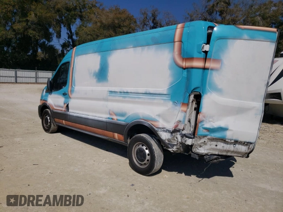 2021 Ford Transit Cargo with VIN 1FTBR1C84MKA86168, listed as a Copart auction lot 49556215 with 75,151 mi miles and Salvage Title. Bid and sale history available at DreamBid. Image 2.