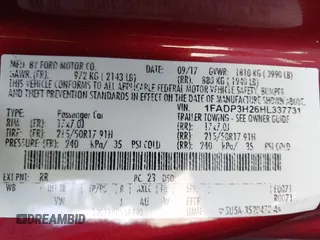 2017 Ford Focus SEL with VIN 1FADP3H26HL337731, listed as a IAAI auction lot 41801917 with 213,466 mi miles. Bid and sale history available at carsss.com. Image 9.