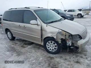 2005 Kia Sedona LX with VIN KNDUP131556626946, listed as a IAAI auction lot 41329398 with 150,432 mi miles and . Bid and sale history available at DreamBid. Image 1.