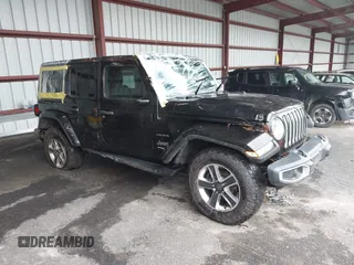 2019 Jeep Wrangler Unlimited Sahara with VIN 1C4HJXEG5KW515140, listed as a IAAI auction lot 42526647 with 72,768 mi miles and . Bid and sale history available at DreamBid. Image 1.