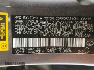 2016 Lexus ES 300h with VIN JTHBW1GG5G2103282, listed as a Copart auction lot 58801825 with 81,917 mi miles and Salvage title. Bid and sale history available at DreamBid. Image 12.