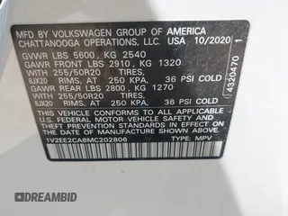 2021 Volkswagen Atlas SEL с VIN 1V2EE2CA8MC202806, выставлен на аукционе IAAI как лот 41984025 с пробегом 126 868 миль миль и . История ставок и продаж доступна на DreamBid. Изображение 9.