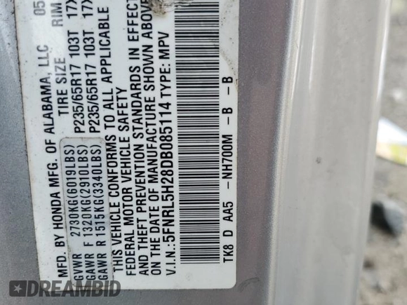 2013 Honda Odyssey LX z VIN 5FNRL5H28DB085114, wystawiony jako Copart lot #52942495 z przebiegiem 158 191 mil mil oraz Szkoda całkowita • Salvage title. Historia ofert i sprzedaży dostępna na DreamBid. Obrazek 13.