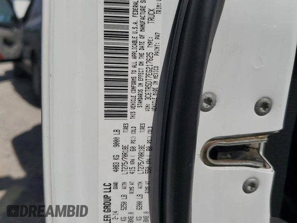 2014 Ram 2500 SLT with VIN 3C6TR5DT7EG217625, listed as a Copart auction lot 61656495 with 133,049 mi miles and Clean title. Bid and sale history available at DreamBid. Image 12.