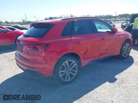 2024 Audi Q3 S line Premium with VIN WA1DECF39R1057403, listed as a IAAI auction lot 41749950 with 9,891 mi miles. Bid and sale history available at carsss.com. Image 4.