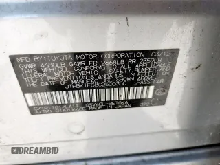 2012 Lexus ES 330 с VIN JTHBK1EG8C2500350, выставлен на аукционе Copart как лот 63299295 с пробегом 201 166 миль миль и Чистый • Clean title. История ставок и продаж доступна на DreamBid. Изображение 12.