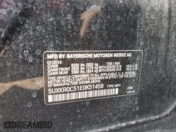 2014 BMW X5 xDrive35i with VIN 5UXKR0C51E0K51458, listed as a Copart auction lot 48675285 with 125,553 mi miles and Salvage Title. Bid and sale history available at carsss.com. Image 15.