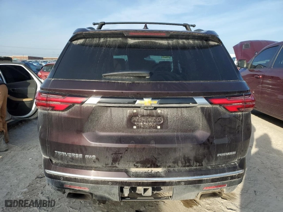 2022 Chevrolet Traverse Premier with VIN 1GNEVKKW2NJ191739, listed as a Copart auction lot 44624955 with 37,790 mi miles and Salvage Title. Bid and sale history available at carsss.com. Image 6.