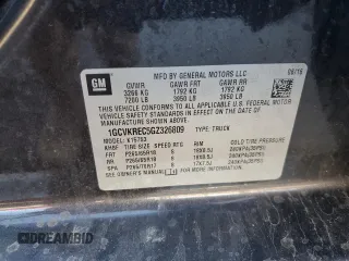 2016 Chevrolet Silverado 1500 LT with VIN 1GCVKREC5GZ326809, listed as a Copart auction lot 56172525 with 156,510 mi miles and Clean Title. Bid and sale history available at DreamBid. Image 12.