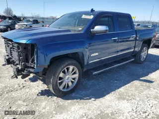 2017 Chevrolet Silverado 1500 High Country with VIN 3GCUKTEC4HG130595, listed as a Copart auction lot 46043255 with 105,670 mi miles and Salvage Title. Bid and sale history available at carsss.com. Image 1.
