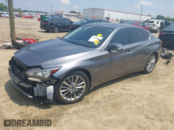 2019 Infiniti Q50 Luxe with VIN JN1EV7AP2KM518024, listed as a IAAI auction lot 42396562 with 72,030 mi miles and . Bid and sale history available at DreamBid. Image 18.